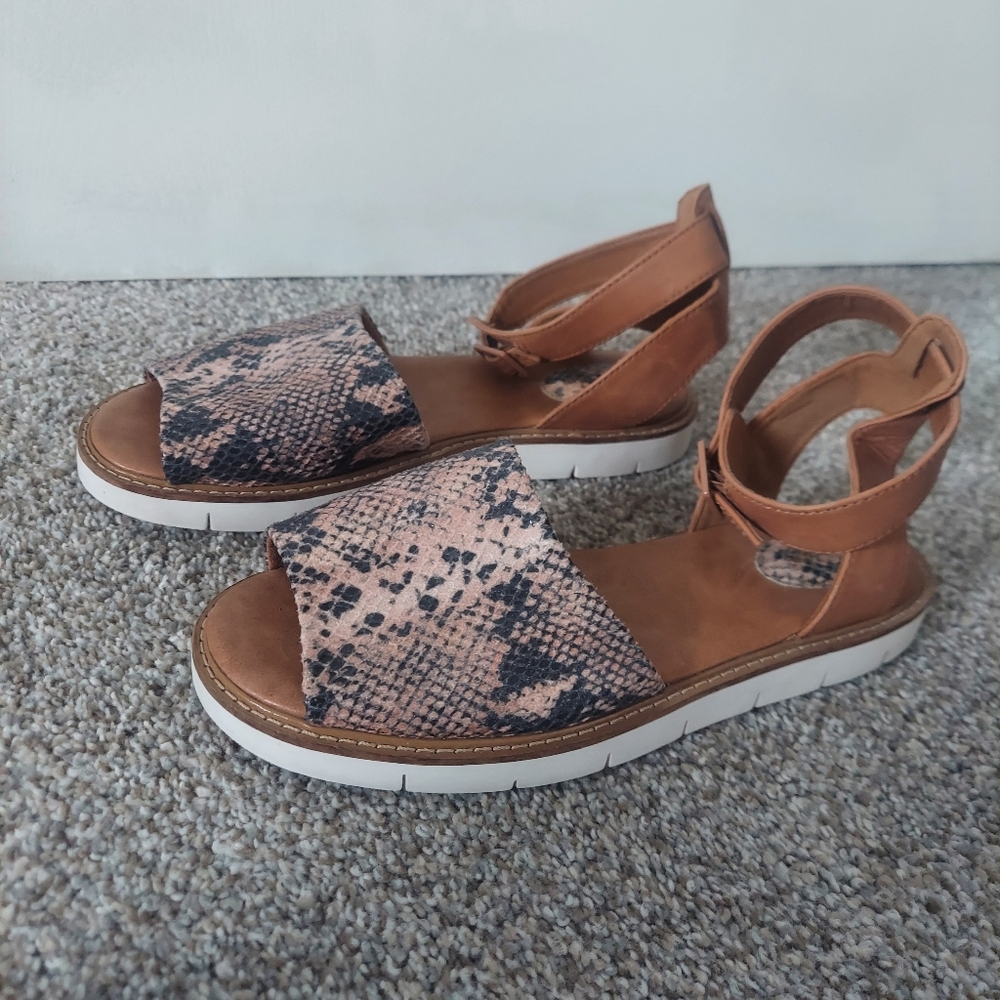 Clarks Brown and Black Sandals with Elegant Design